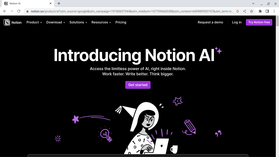 AIsystemsolutions.com - Notion AI writing AI program software Screenshot
