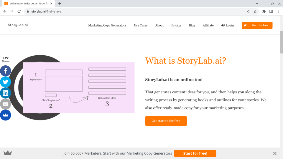 AIsystemsolutions.com - StoryLab reaches your growth goals, you need better copy. More stories. Faster..