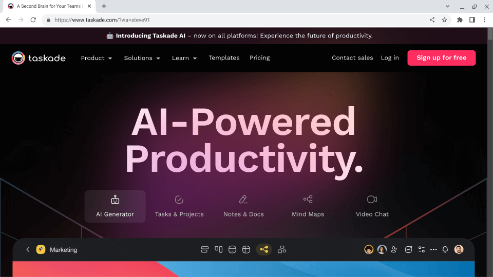 Introducing Taskade AI – now on all platforms! Experience the future of productivity.